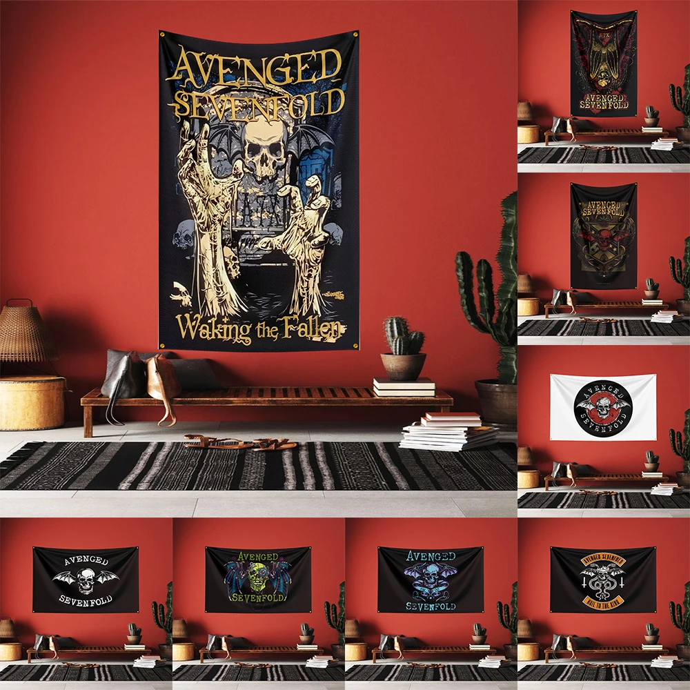 

90X150 3x5 FT A-Avengeds Sevenfolds Heavy Rock Band Flag Polyester Digital Printing Banner for Bedroom Wall Art Out Door Tapestr