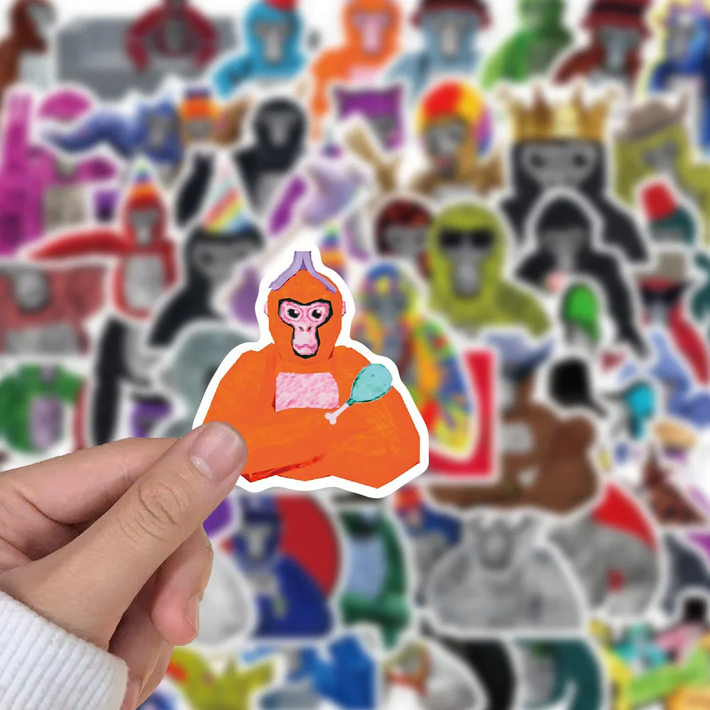 50Pcs Gorilla Tag Stickers Pack, Funny Game Aesthetic Vinyl Waterproof Sticker Decal for Water Bottle,Laptop,Phone,Skateboard