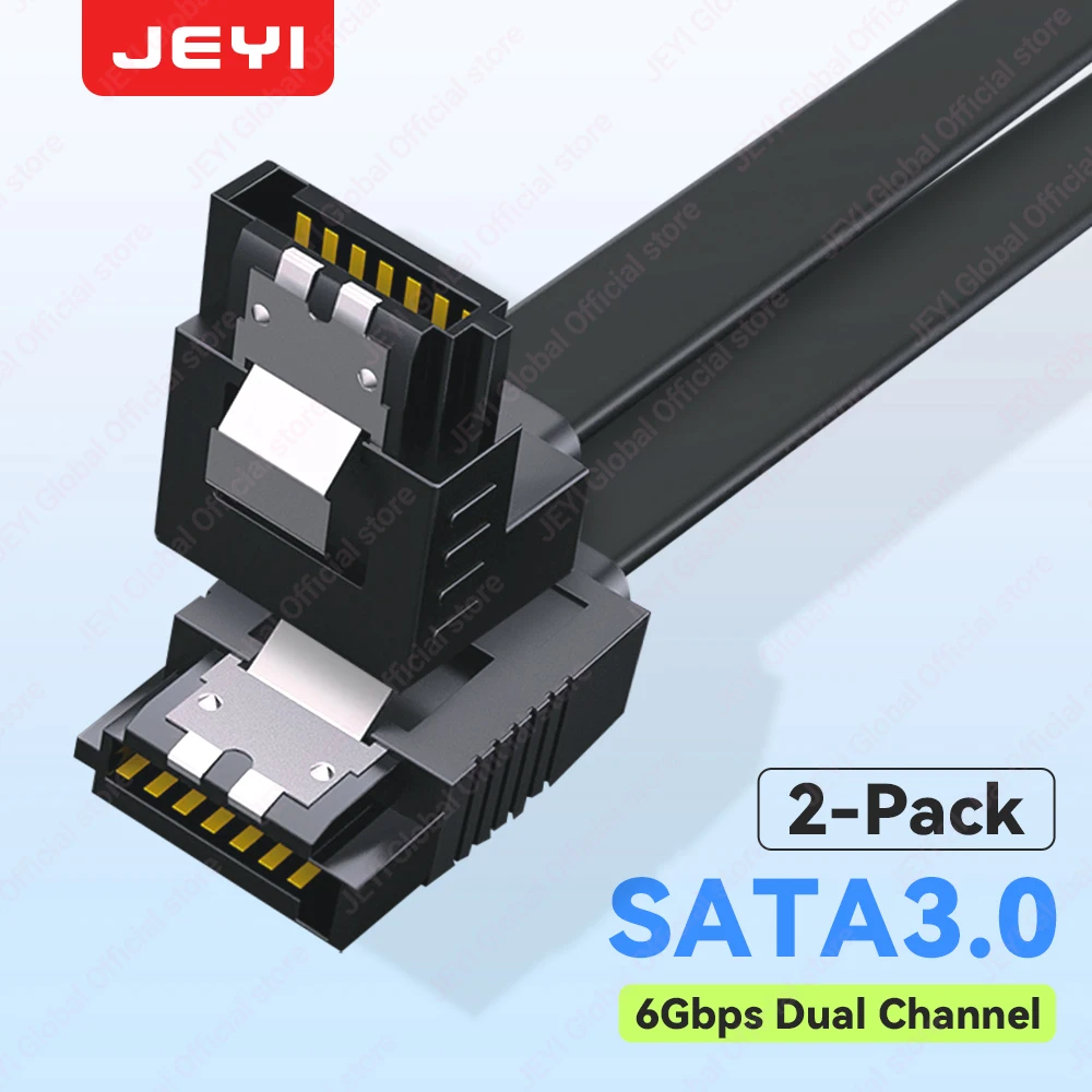 JEYI SATA Kabel III 6Gbps Straight Bend HDD SDD Datakabel 40cm met Vergrendeling Klink voor SATA HDD SSD CD Driver CD Schrijver