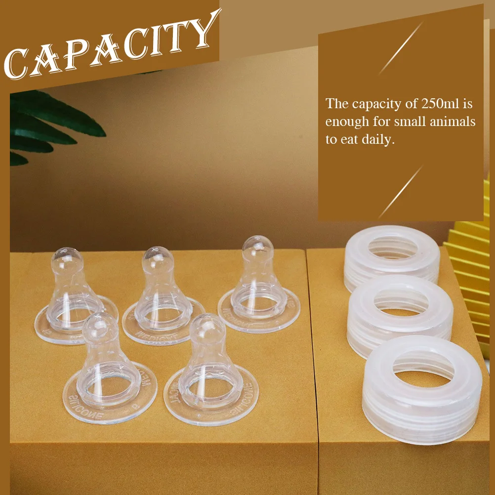 

10Pcs Portable Piglets Feeder 250ml High-Grade Material Lamb Nursing Bottle for Small Animals White Lamb Feeding Bottle