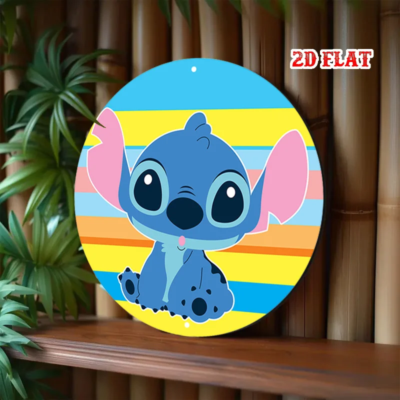 2D شقة 1 قطعة ليلو الفن غرزة الألومنيوم معدن القصدير تسجيل ، مانغا جولة الألومنيوم تسجيل ، غرزة جولة الألومنيوم علامة - شعبية ريفي ميت #5