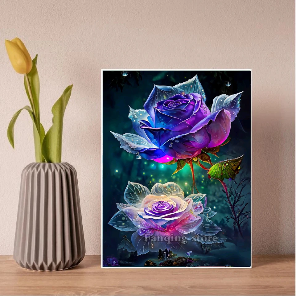 DIY 5D Diamond Painting New 2023 Crystal Rose Diamond Embroidery Dream Flower Cross Stitch Rhinestones Handmade Mosaic Gift L97