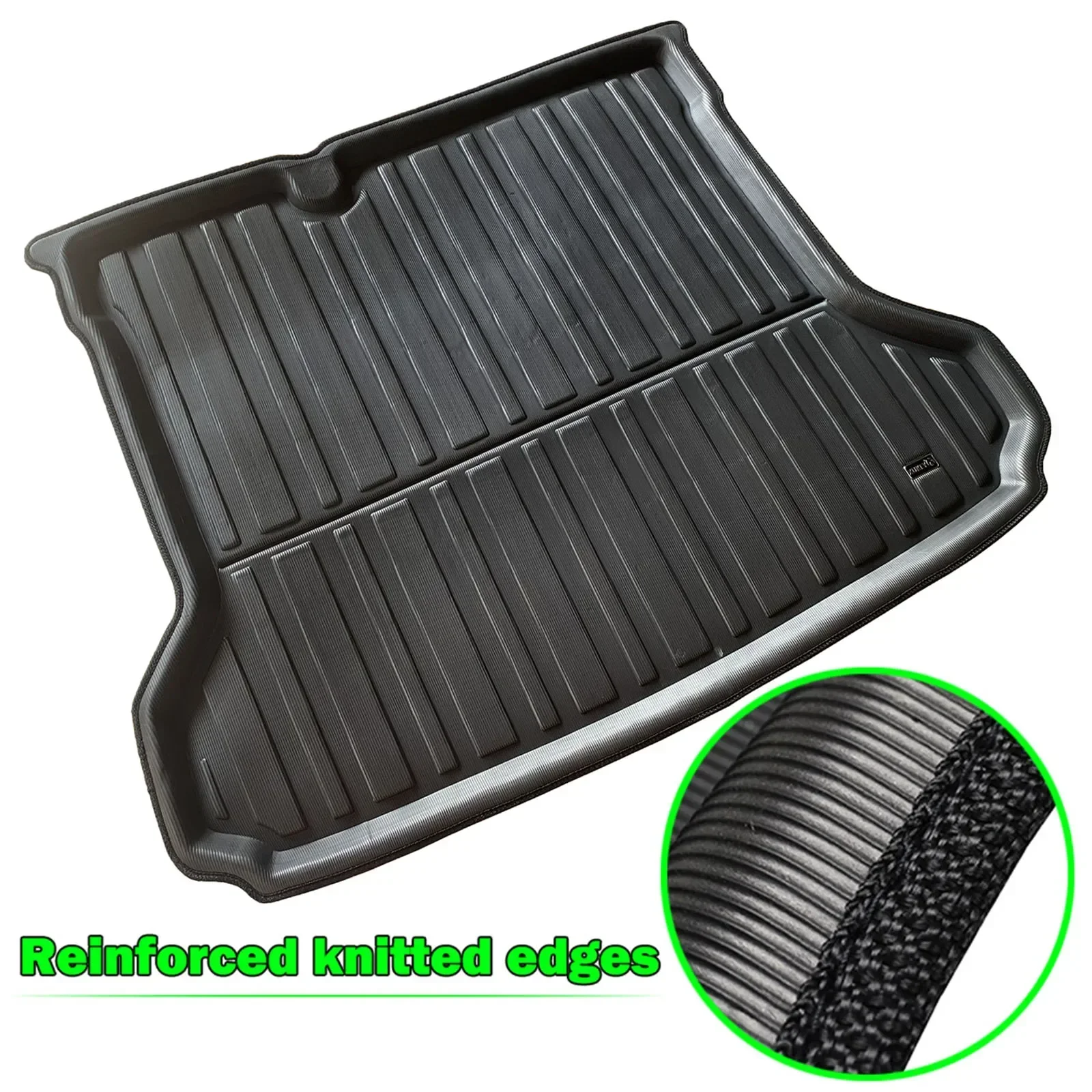 موقف أقل سيارة الخلفي التمهيد بطانة البضائع صينية الجذع الكلمة حصيرة لشركة فولكس فاجن ID.4 ID4 2020 2021 2022 2023 مصممة غطاء السجاد الأمتعة #4