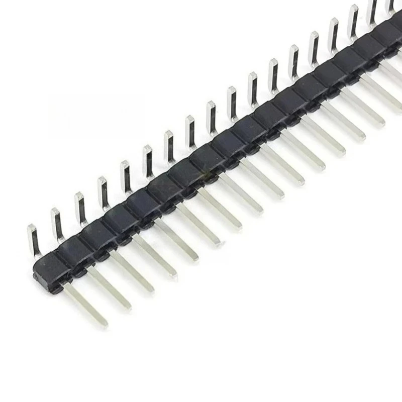 10PCS  1*40P Single-Row Needle 90° Bending Positive Angle Gold-Plated Copper 2.54MM Spacing Reverse Bending Electronic Component