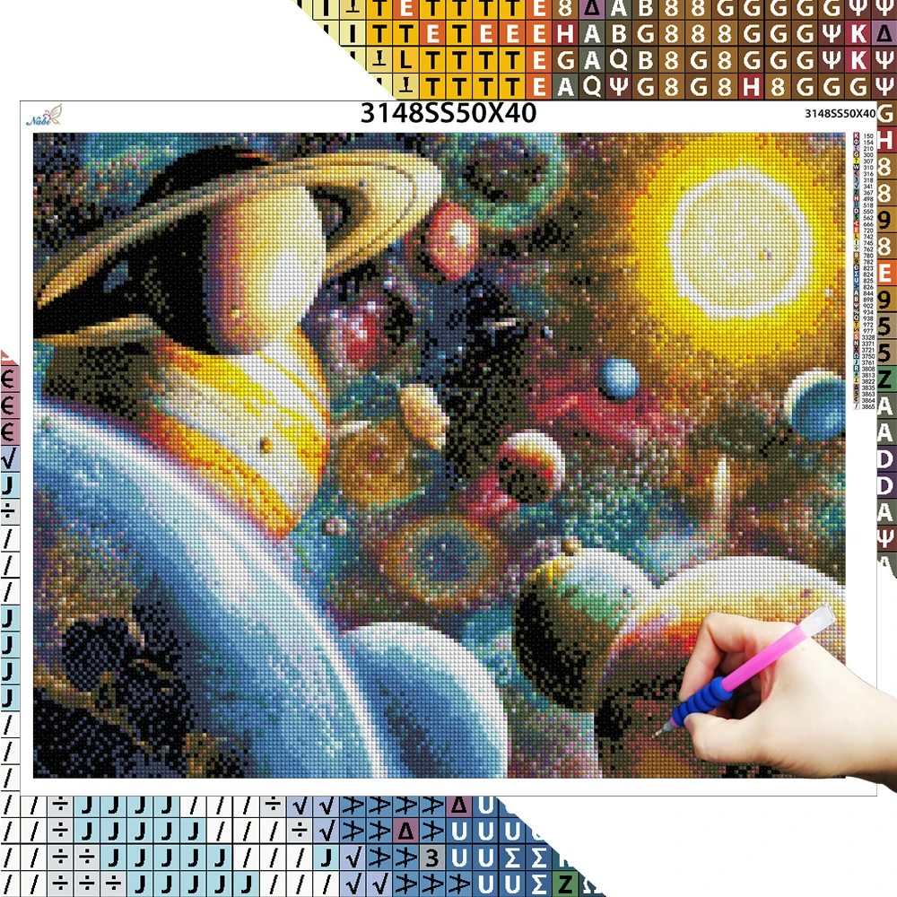 5D New Star Diamond Painting Full Square Universe Scenery Diamond ricamo Planet Cross Stitch Kit regalo per bambini decorazioni per la casa