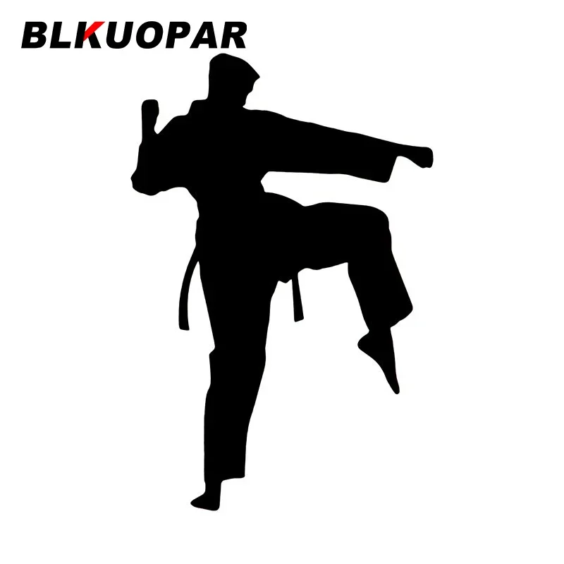 

BLKUOPAR Taekwondo Player Car Stickers Personality Laser Decal Sunscreen Occlusion Scratch Windshield Helmet Graphics Car Lable