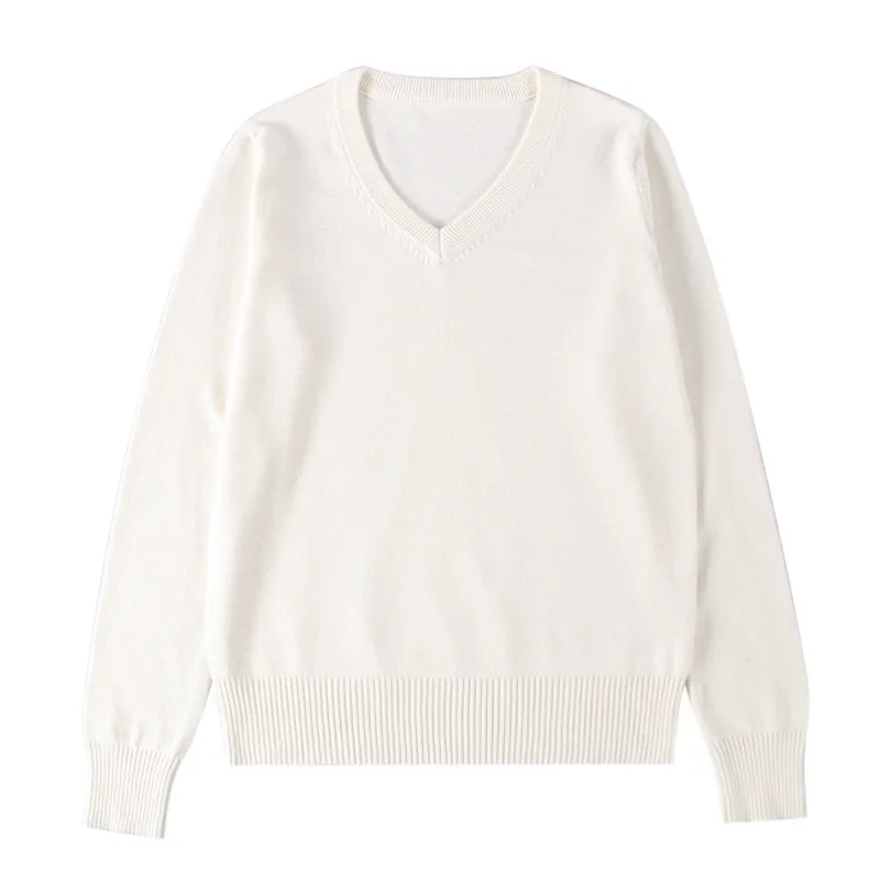 JK-DK Uniform Knitted Jumper, Japanese Campus Preppy V-neck Unisex Warm Long Sleeve Top For Autumn Winter Daily Campus Wear
