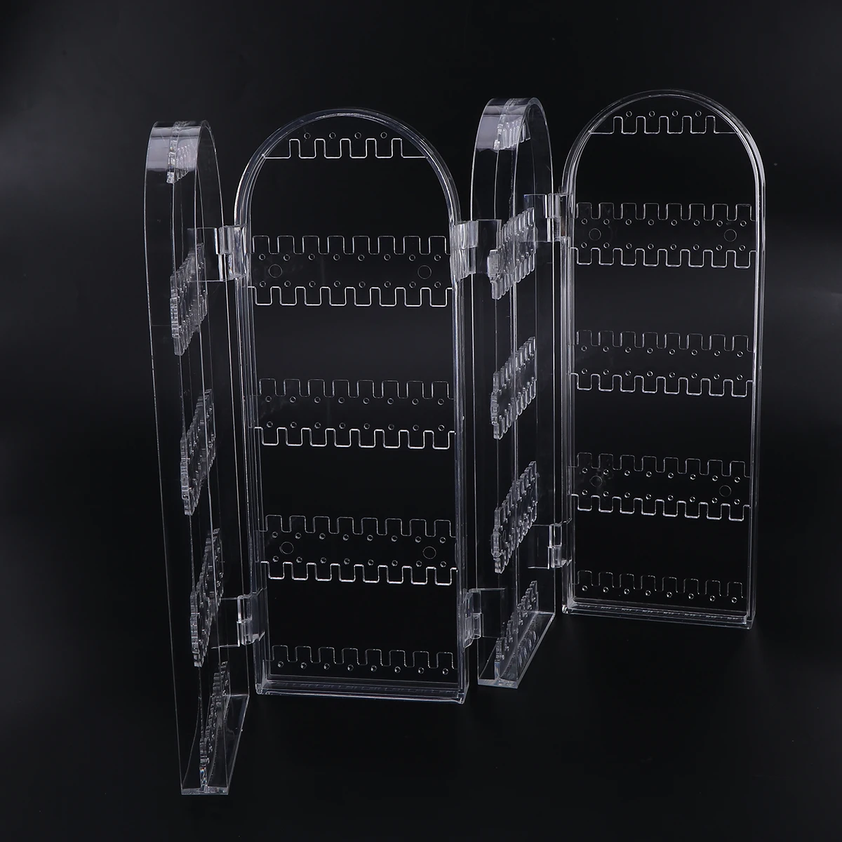 

Door Type Screen Rack Jewelry Organizer Earring Holder Stand Foldable Acrylic Plastic For Ladies Girls Accessories Display