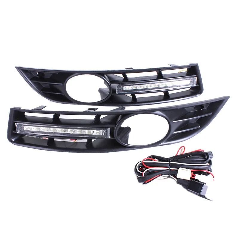 

Front Bumper Fog Lamps Light Grill Grilles + DRL LED for P at B6 2007-2011 Waterproof