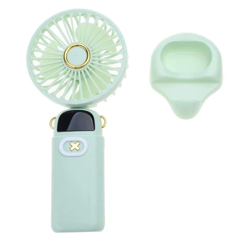Quạt động Màn hình hiển thị kỹ thuật số Quạt cầm tay 5 tốc độ USB Quạt sạc 1500mah Dropshipping