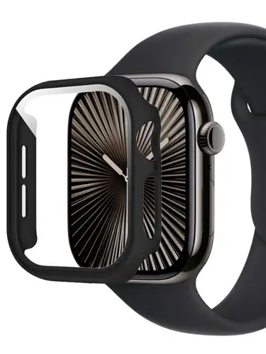 Vidrio templado + cubierta para Apple Watch accesorios 45mm 41mm 44mm 40mm 42mm Protector de pantalla Apple watch serie 9 4 5 6 SE 7 8