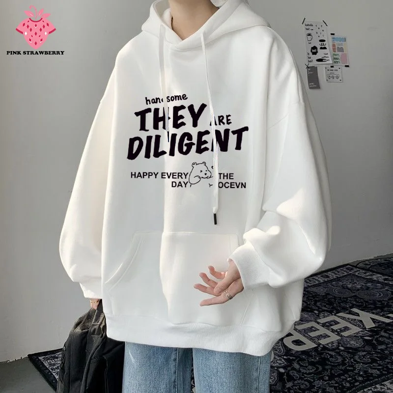 

American Butterfly Print Hoodies Men Autumn Winter 2025 New Fashion Street Loose Casual Kangaroo Pouch Y2K Tops Men Sweatshirt