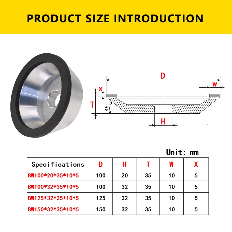 KAYE 100/125/150 Diamond Grinding Wheel Cup Grinding Wheel  Grinding Tool for Polishing Milling Cutter Grinder Disc