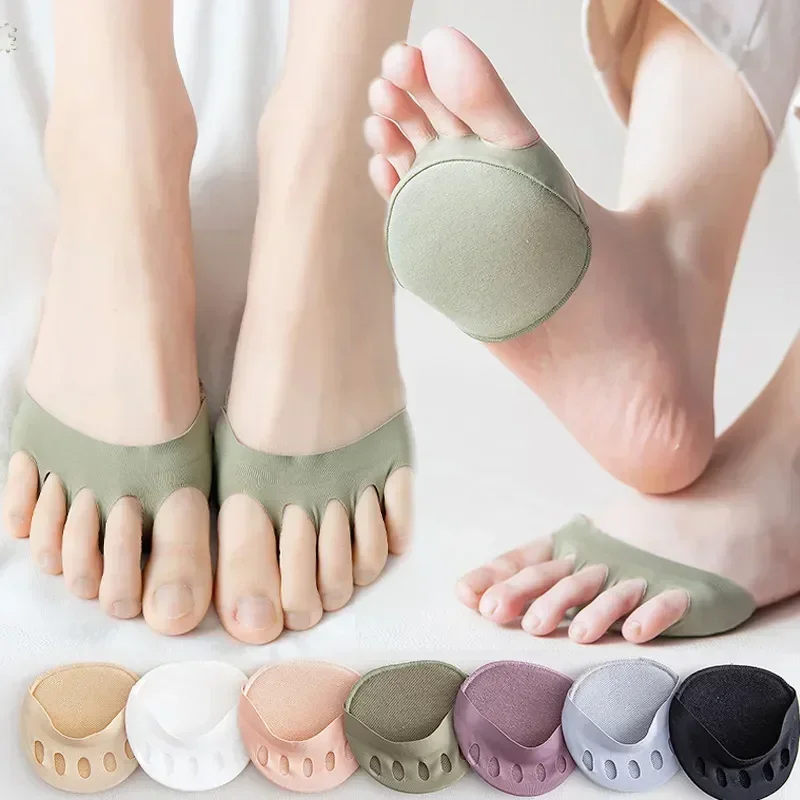 High Pads Liners Relief Care Foot Forefoot Insoles Sock Soft Separate Thickened Heel Feet Women's Pain Cotton Toes Socks Inserts