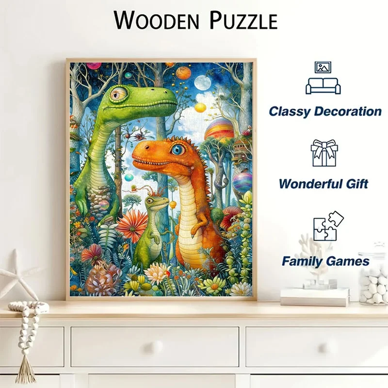 1000pcs Dinosaur Forest Puzzle Suitable for s & Families - Challenging Portable DIY, Stress-Relieving, Educational Assembly, P