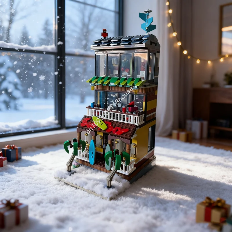 

914pcs MOC Surf Bar Grill Modular Alternate Model Building Toys Blocks Architecture Assemble DIY Education Christmas Gifts Brick