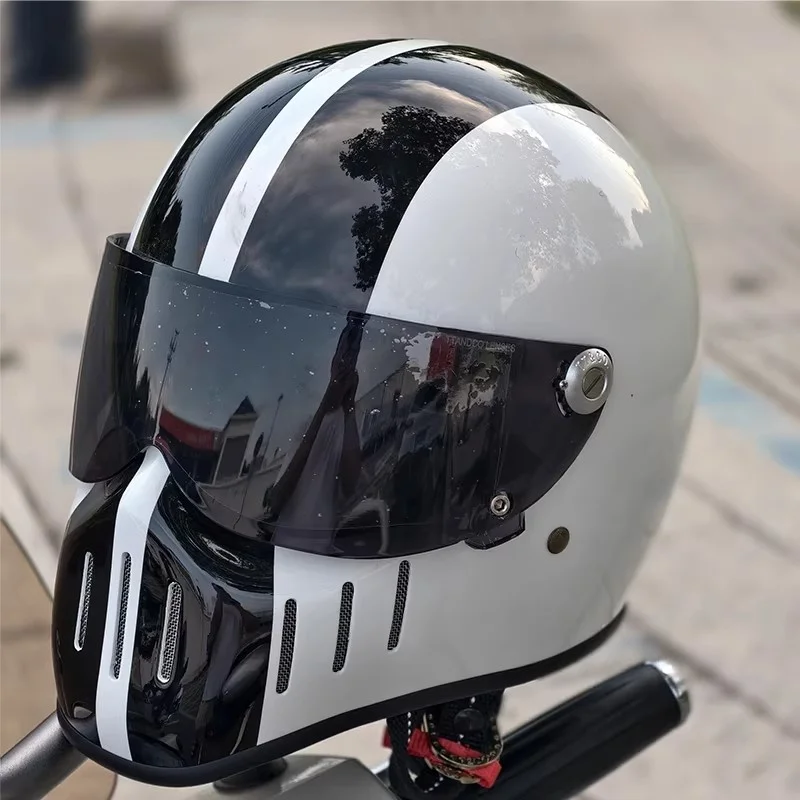 

Высокопрочный легкий шлем из стекловолокна в ретро-стиле, для мотоциклов Harley и круизеров, защитный шлем