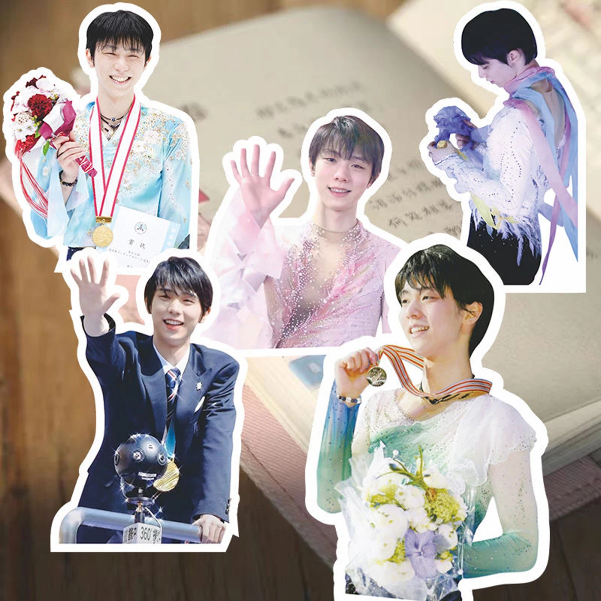 60PCS Hanyu Yuzuru Figure Skater Stickers Water Waterproof Cartoon Decals Sticker Laptop Phone Luggage Notebook Decoration