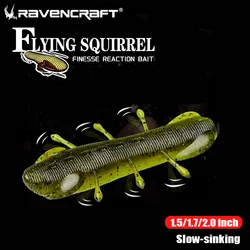 RAVENCRAFT 1.5/1.7/2.0inch Slow Sinking Flying Squirrel Finesse Reaction Bait Shrimp Shape Soft Lure For Freshwater Seawater