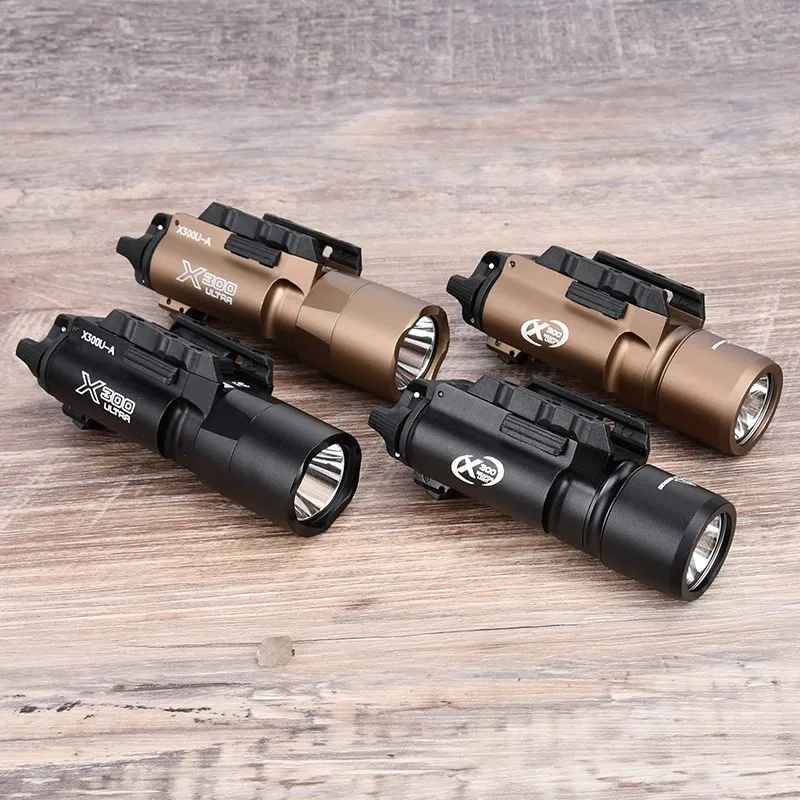 Tactical SF Surefir X300U X300 Ultra XH35 Metal Pistol Gun Strobe LED Light Fit 20mm Rail Airsoft Weapon Hunting Flashlight