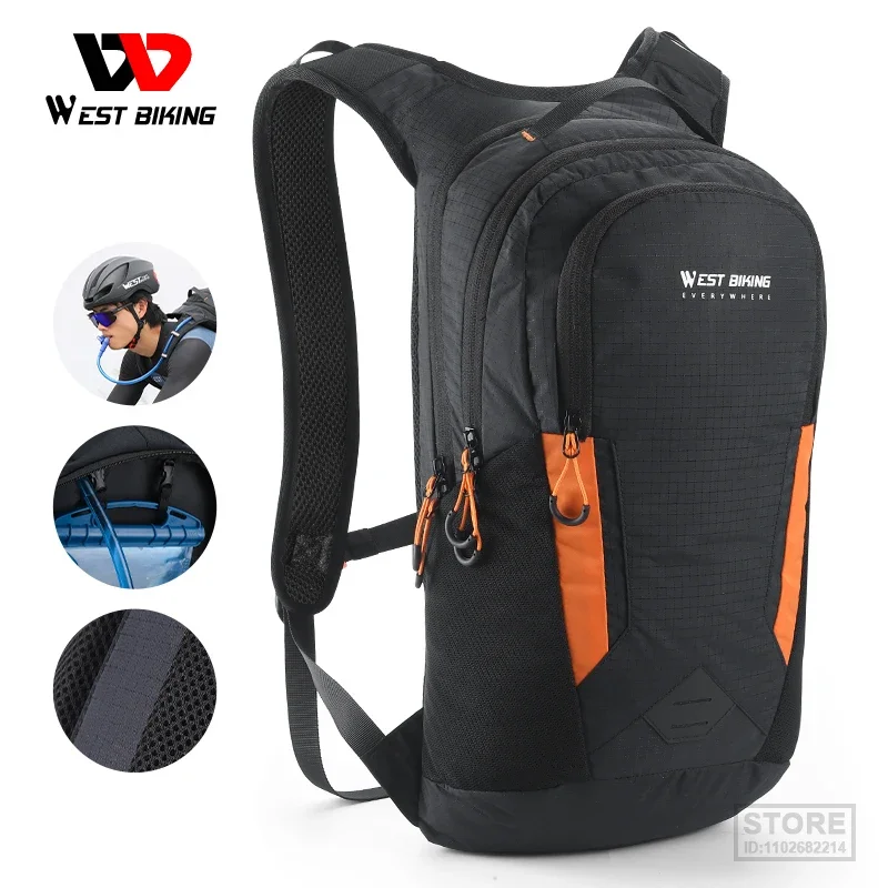 

WEST BIKING Cycling Hydration Backpack Outdoor Sports Hiking Breathable Reflective Backpack MTB Road Bike Water Bag For Travel