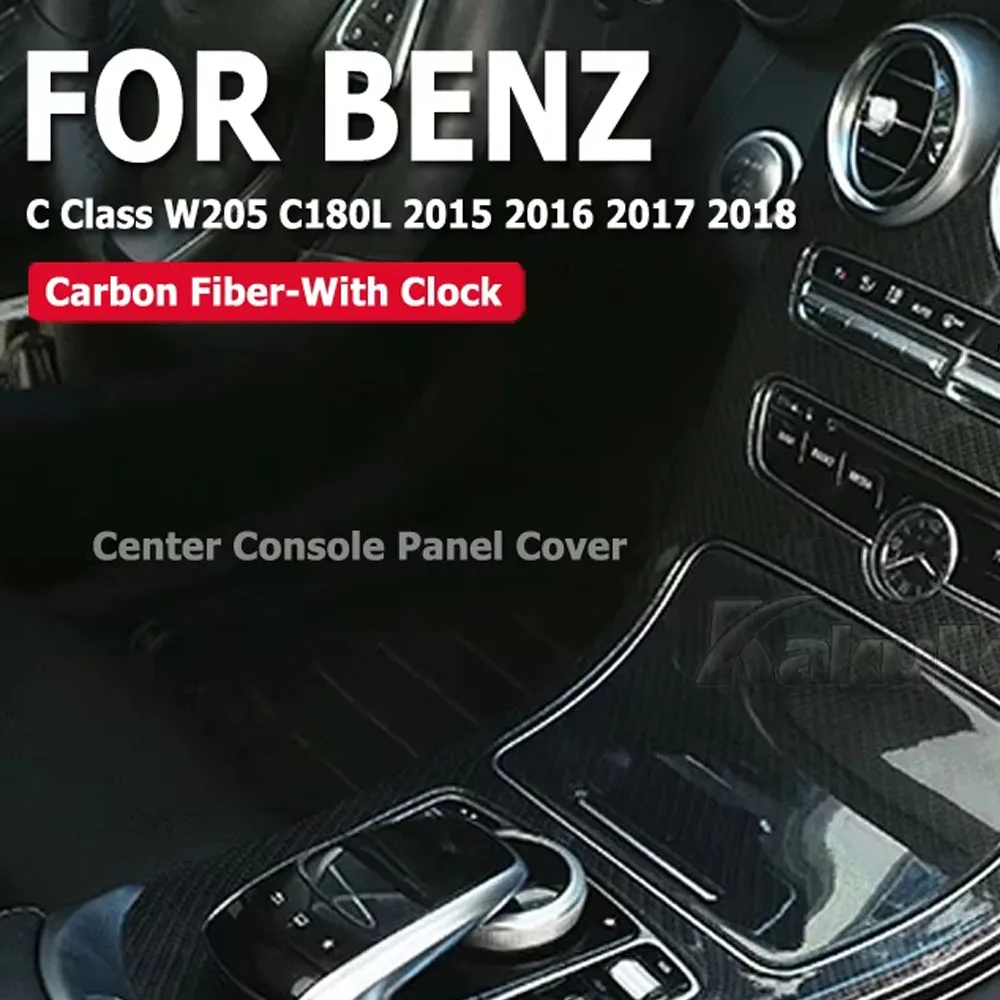 

Car Center Console Panel Cover Trim ABS Carbon Fiber Sticker Decoration For Mercedes Benz C-Class W205 C180L C200 C300 2015-2018