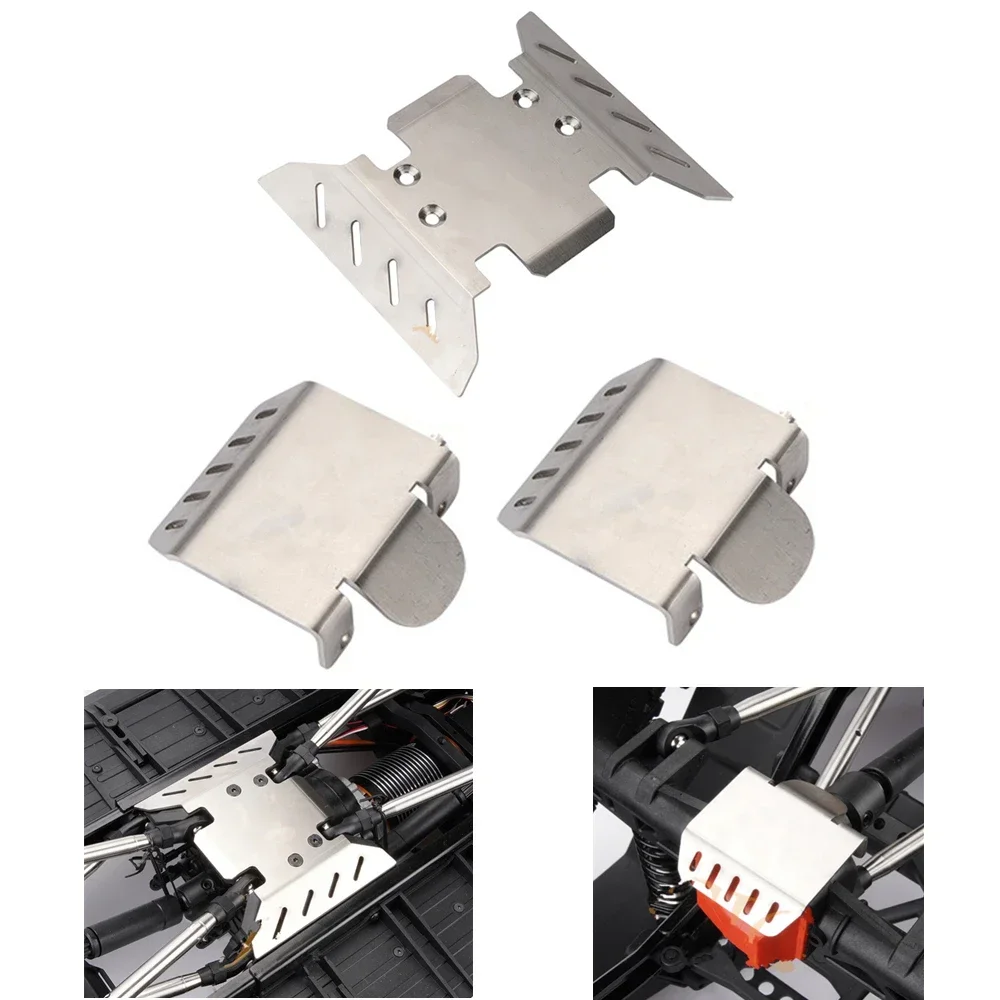 

Stainless Steel RC Skid Plate,RC Chassis Armor Axle Protector Plate Protection Upgrade Parts Compatible with Axial SCX6 JLU 1/6