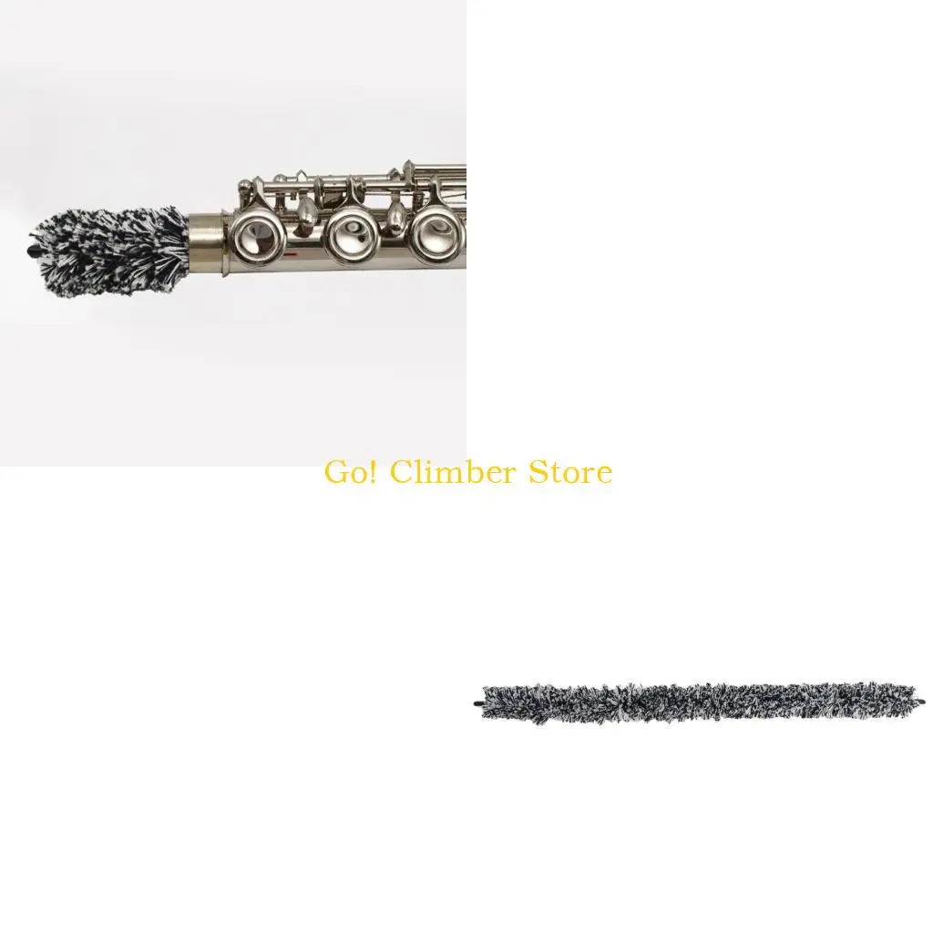 Q84C Reusing Flutes Bore Cleaning Brush, Soft Cotton Fiber Tool with Protective End Covers for Routine Inner Tubes Moisture