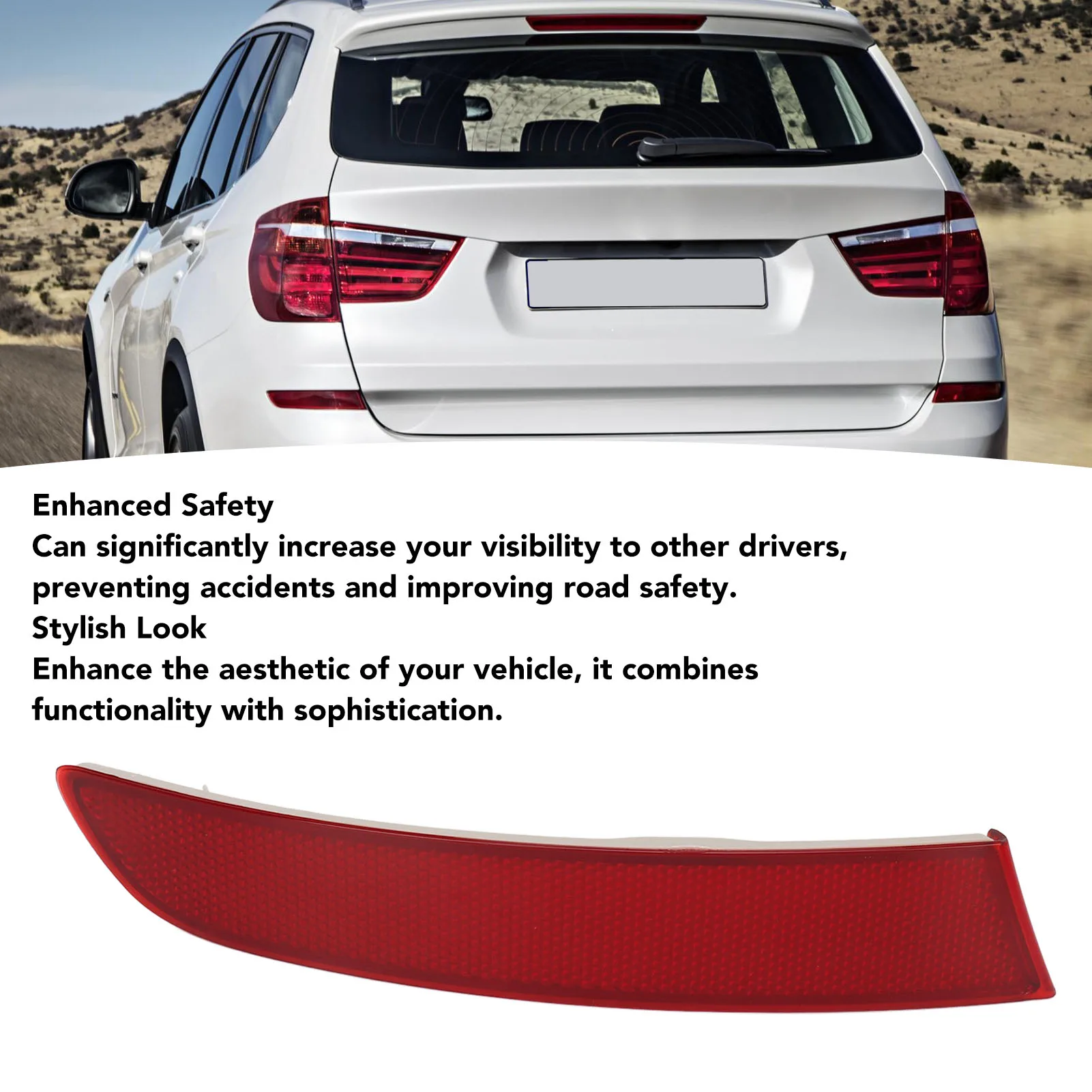 Marker Reflector Light  Enhanced Safety Rear Bumper Reflector Light High Strength Stylish Look for X3 F25 2014 To 2017