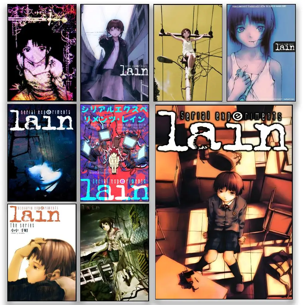 Anime L-Lain Cyberpunk Psychological Aesthetic Poster HD Wall Decor for Bedroom Living Room Dorm Bar Cafe Office Gift