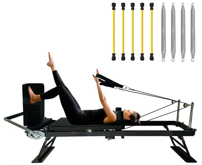 Equipment with Jump Board for Home Suitable for Beginners and Intermediate Users Foldable Pilates Reformer Workout  Machine