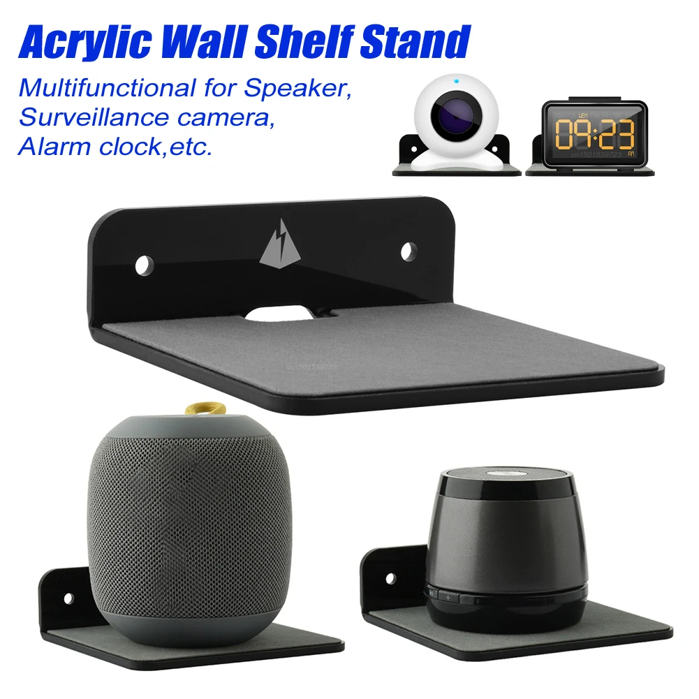 Acrylic Speaker Mount Multifunctional Portable Wall Shelf Display Stand for Webcam Cell Phones Router for JBL GO3 Sound Box