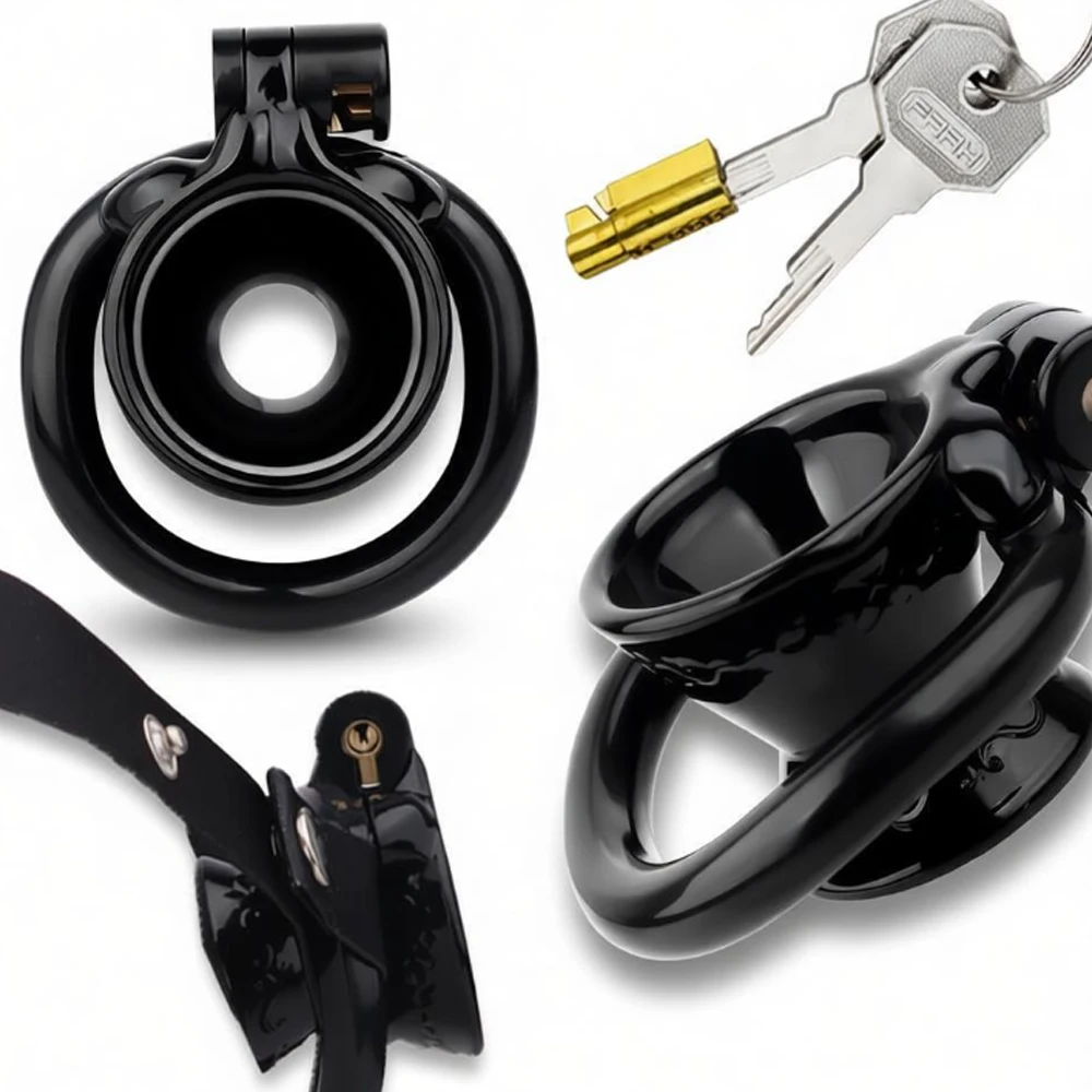 FRKO Negative Male Chastity Cage Set ABS Resin 4 Size Arc Penis Lock Ring Light Weight Cock Caged Men BDSM Adult Products 18+