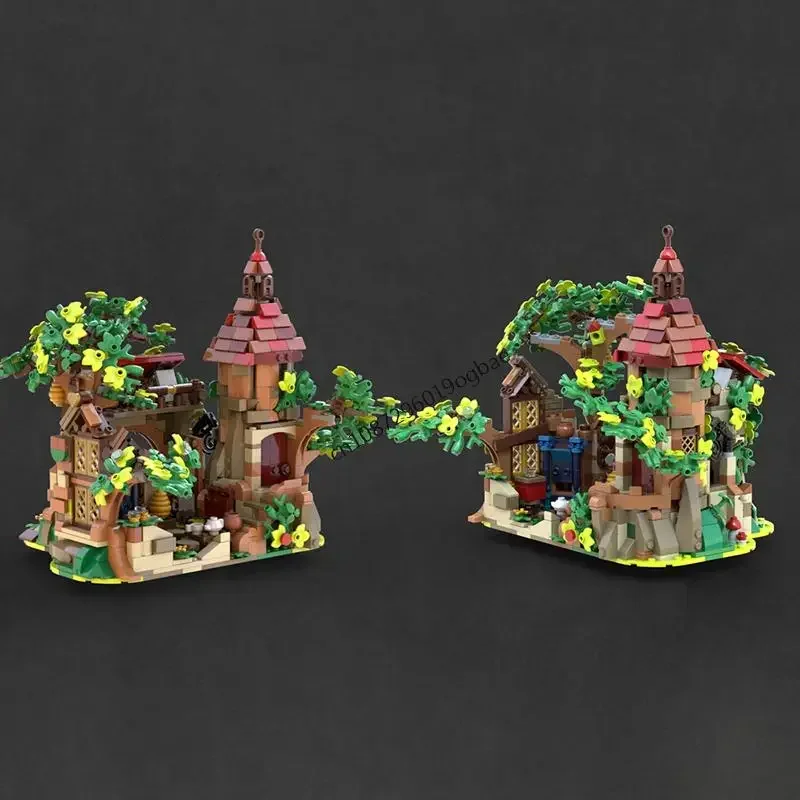 New 1114Pcs Moc Famous Cartoon Series Street View Ruins Enchanted Forest Custom Puzzle Model Diy Creative Idea Toy Birthday Gift