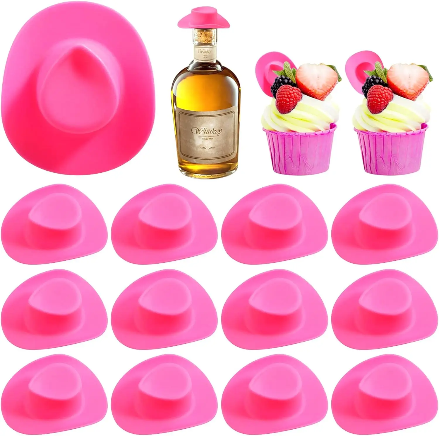 5/10/20/30/40/50pc Mini Cowboy Hut Kunststoff Cowgirl Nette Puppe Hut westlichen Hochzeit Geburtstag Party Liefert Zubehör Kuchen Topper – Detail 9