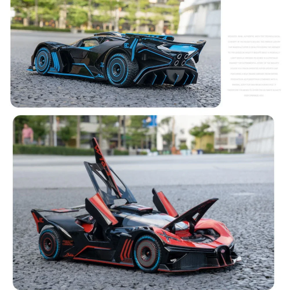 1:24 Bugatti Bolide High Simulation Diecast Metal Alloy Model car Sound Light Pull Back Collection Kids Toy Gifts A607