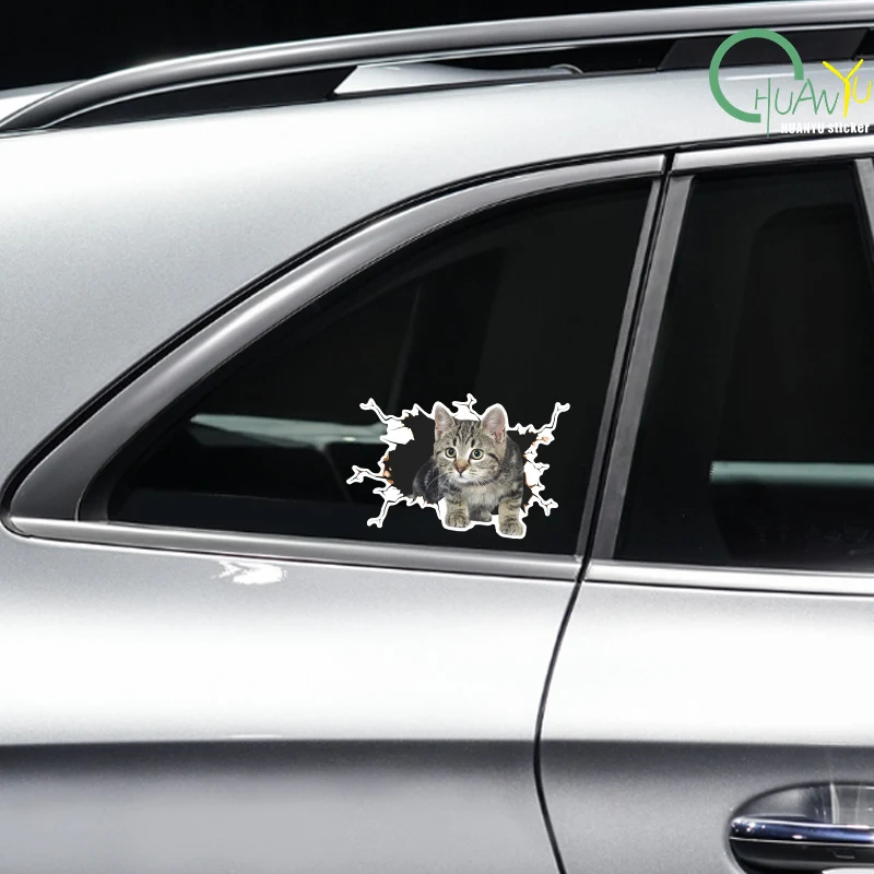 Creative Personality 3D kitten car stickers, cute kittens cover up the rear scratch scratches