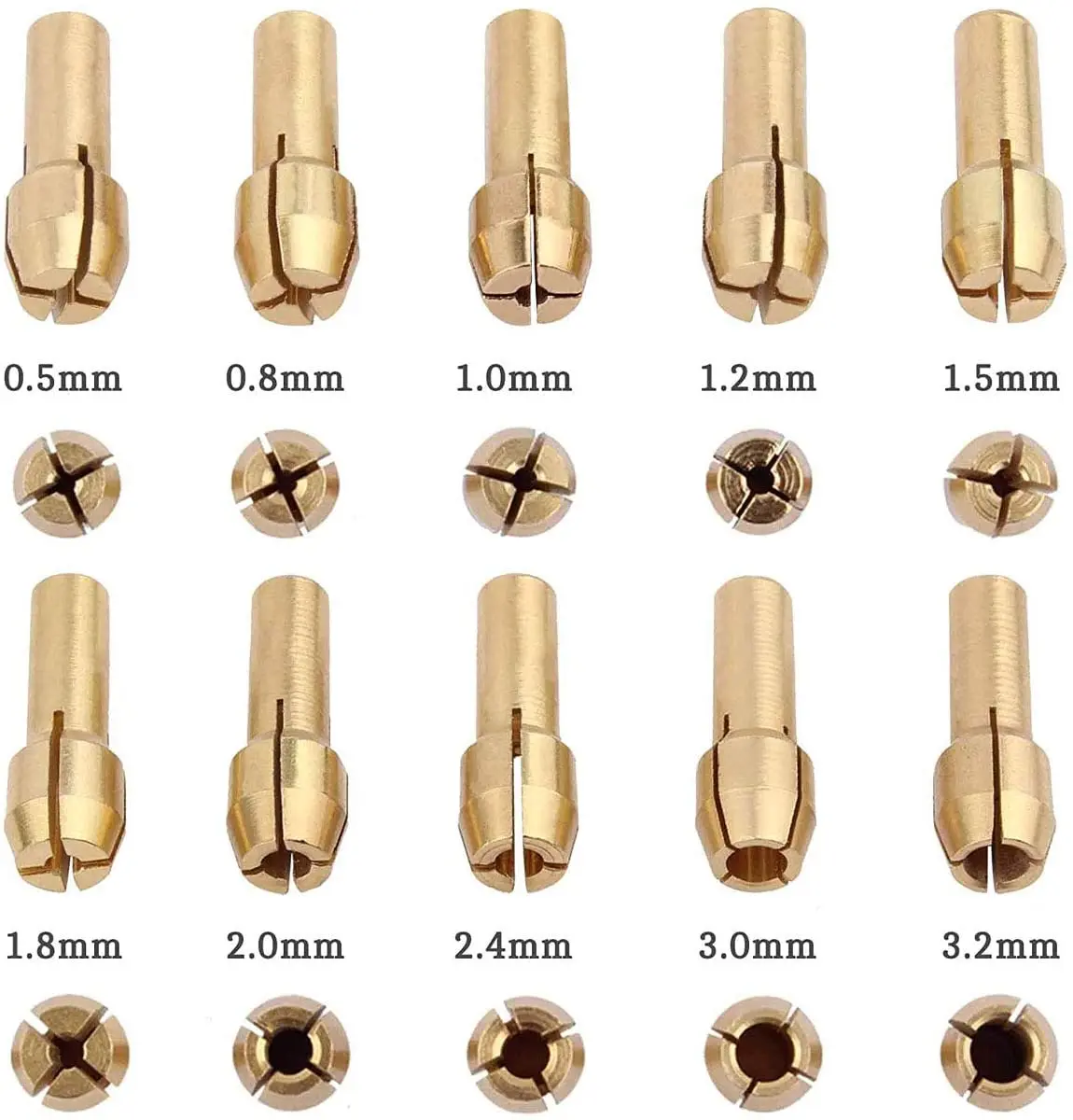 L-A Đồng Collet Mini Máy Mài Điện Nhanh Chóng Thay Đổi Mũi Khoan Chuck Bit Bộ 0.5-3.2Mm Đường Kính Chuôi 4.8Mm/0.19 ''Cho Dụng Cụ Quay