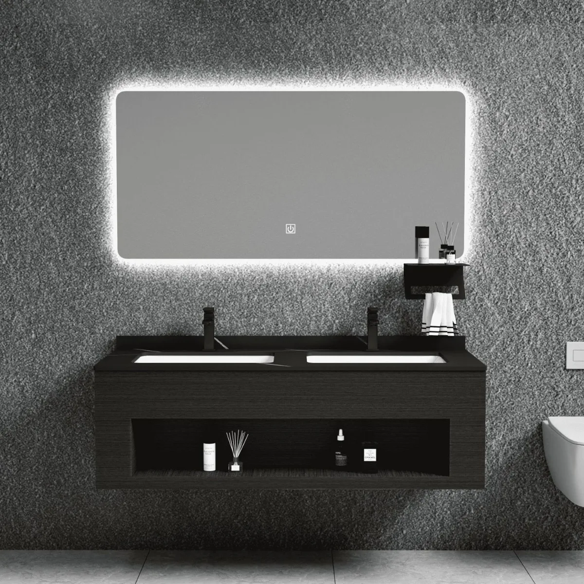 DSA metal slate bathroom counter under basin smart mirror toilet waterproof splash resistant wash basin vanity vanity