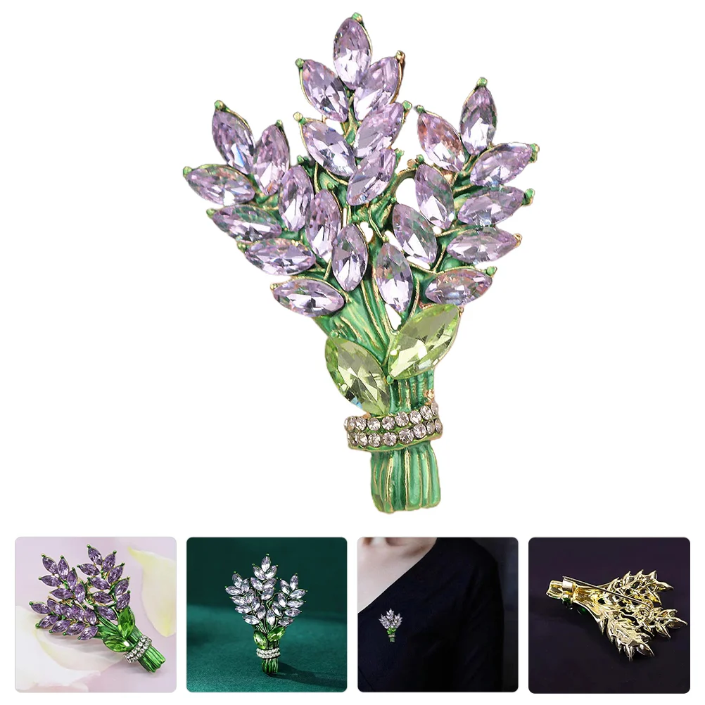 Lavender Brooch Pin for Backpacks Clothes Flower Brooches Shawl Hat Metal Lapel