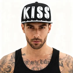 American street fashion personality heavy letter sequin splicing rock nightclub performance decoration hip-hop hat