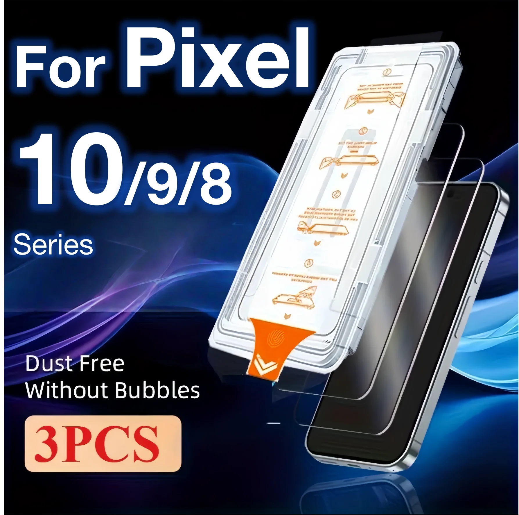 

3Pcs For Google Pixel 10 9 Pro XL 8A 8 7 7a 5G 4G Anti-Peeping Screen Protector Toughened Glass Accessories No Dust Easy Kit