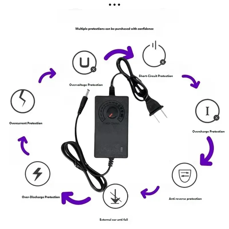 US EU Plug 3-12V2A No Display AC To DC Adjustable Power Adapter Screen Voltage Regulated Adjustable Power Supply Adapter