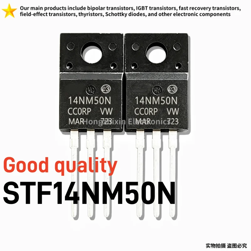 10PCS NEW STF14NM50N 14NM50N TO-220F 12A500V MOS Field-Effect Transistor