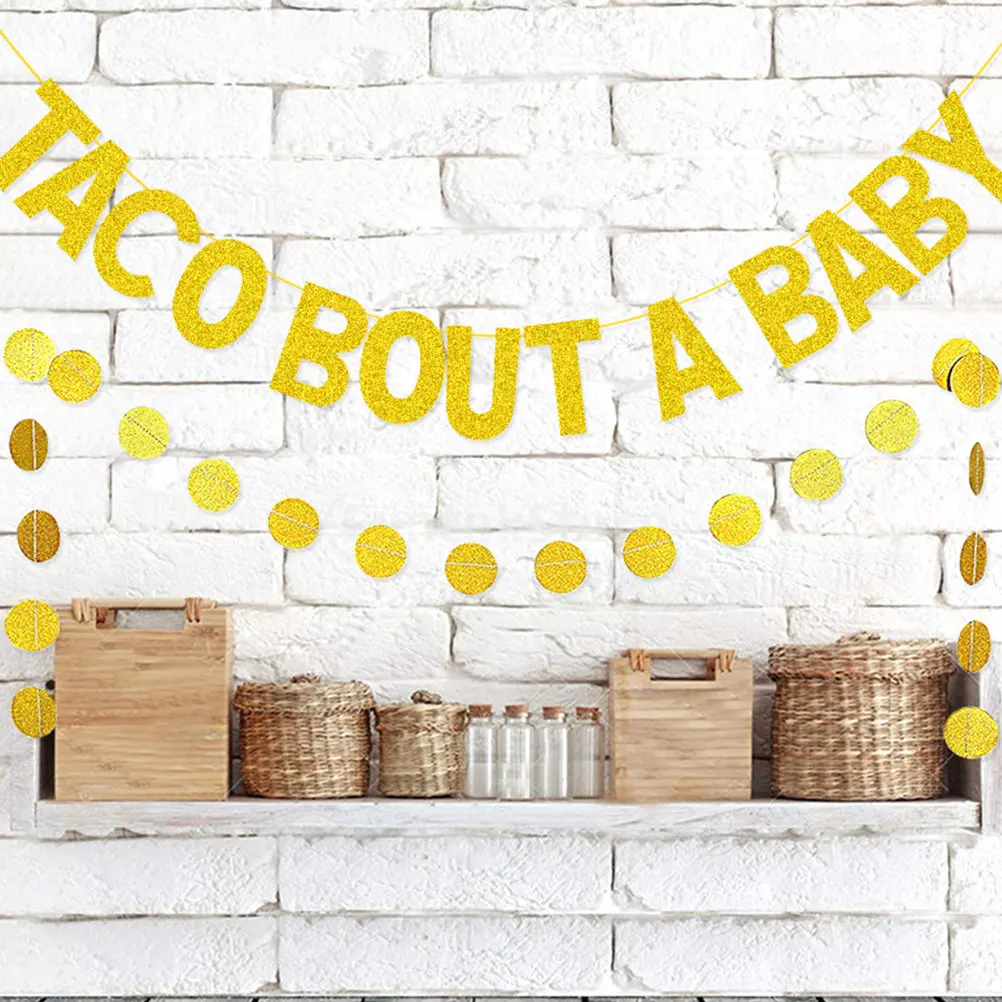 2Pcs Baby Shower Bunting Banner High-Quality Paper Party Decoration Reusable Photo Prop Carnival Theme Party