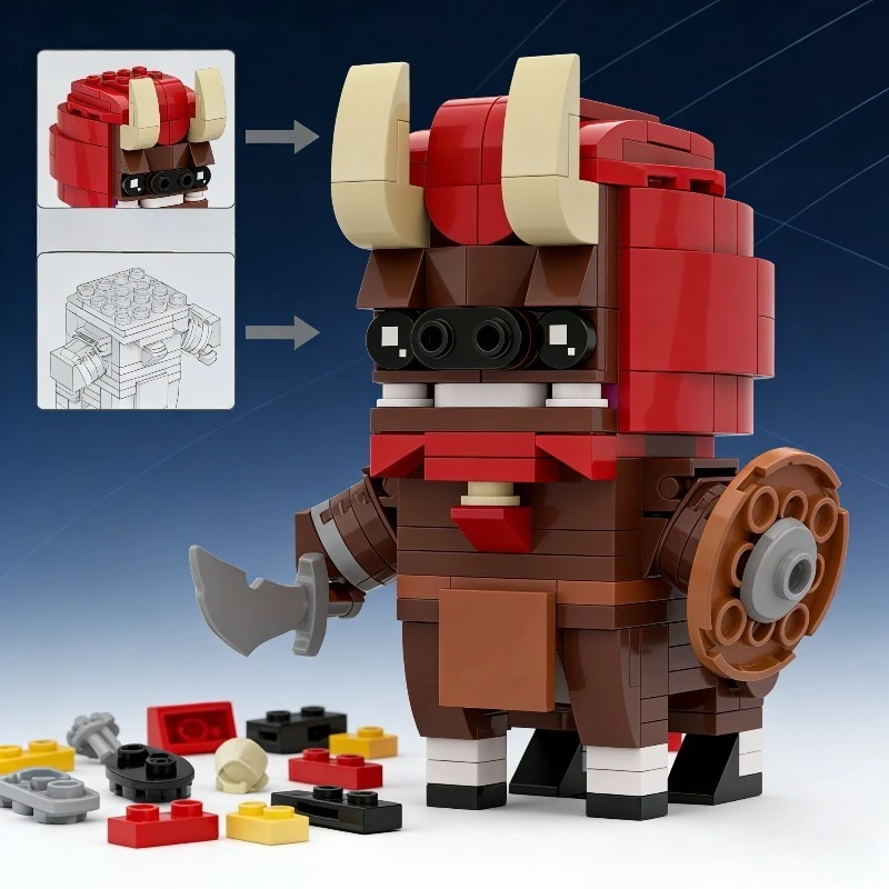 207 pièces Crimson Knight Blockhead-modèle de figurine de guerrier pour adolescents et adultes, cadeau de collection MOC