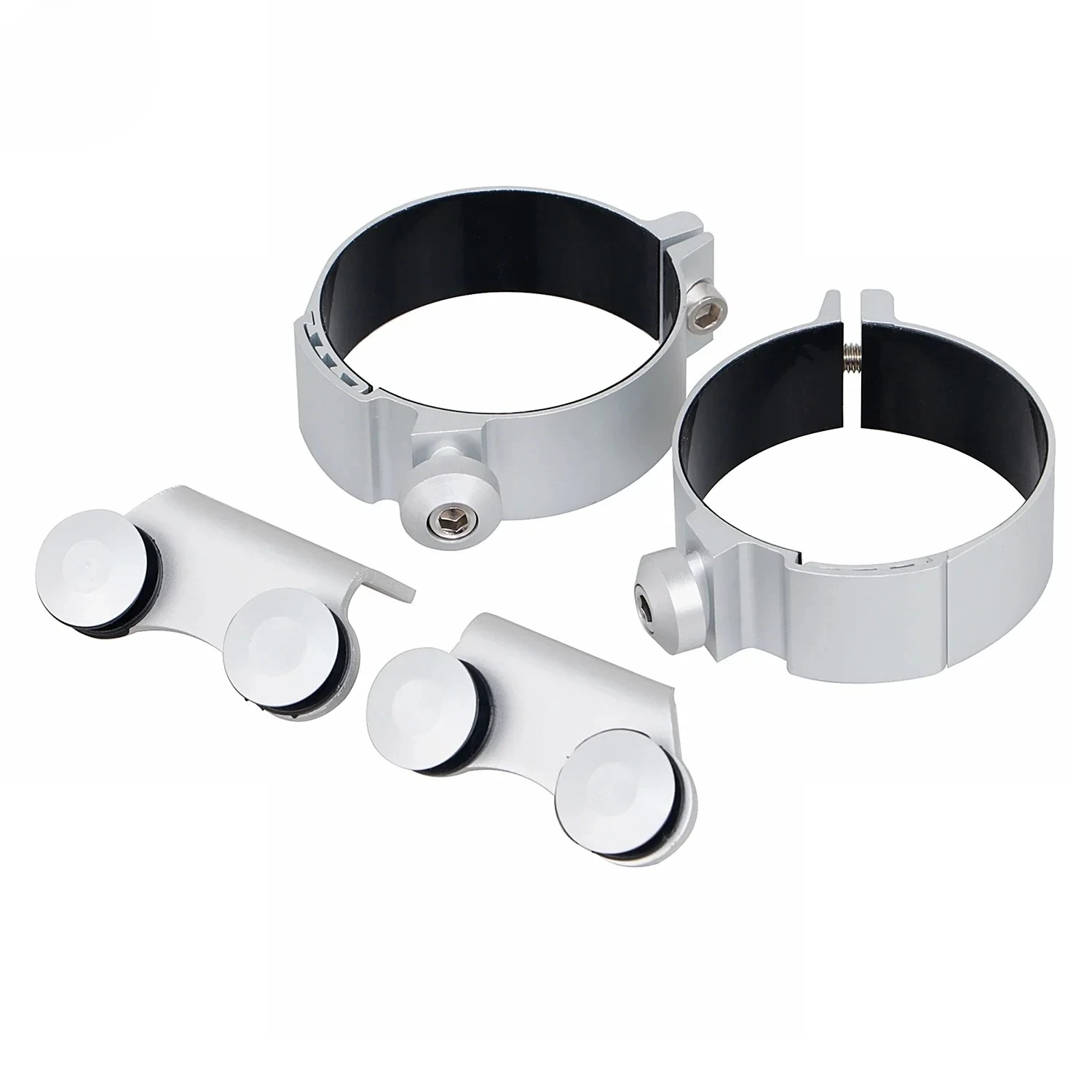 Motorcycle Silver Front Fork Wind Deflectors Hardware Mounting Kit For Honda Yamaha Kawasaki Suzuki Boulevard C90 Black VL1500 view 2