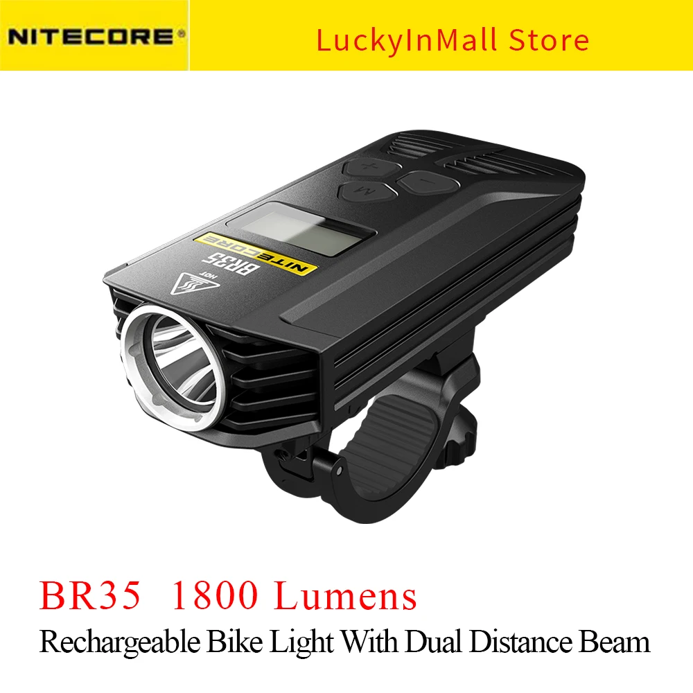 

NITECORE BR35 Light 1800 lumen Rechargeable OLED Display Built-in Battery Near Dual Distance Beam Cycling Light Camping