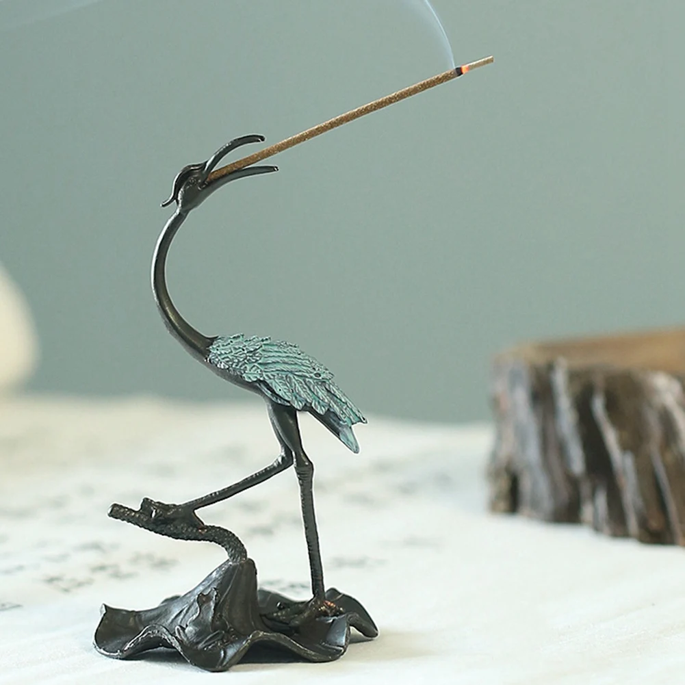 RANA Retro Crane Incense Stick Incense Burners Stick Cone Censer Incense Stand Buddhist Home Office Decoration Crafts C