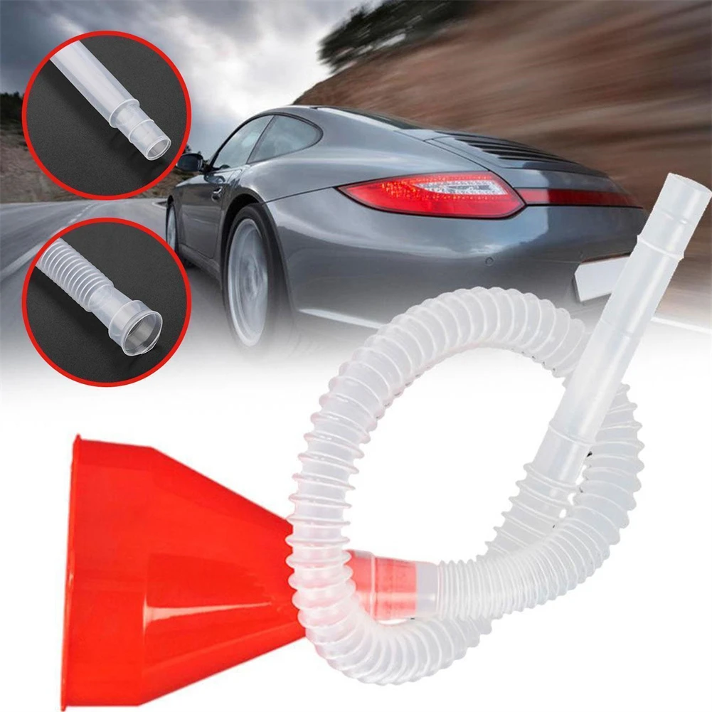 2022 Brand New Refueling Funnel Oil Additive 55cm Plastic With Detachable Hose 1set Univeral For Car Motorcycle